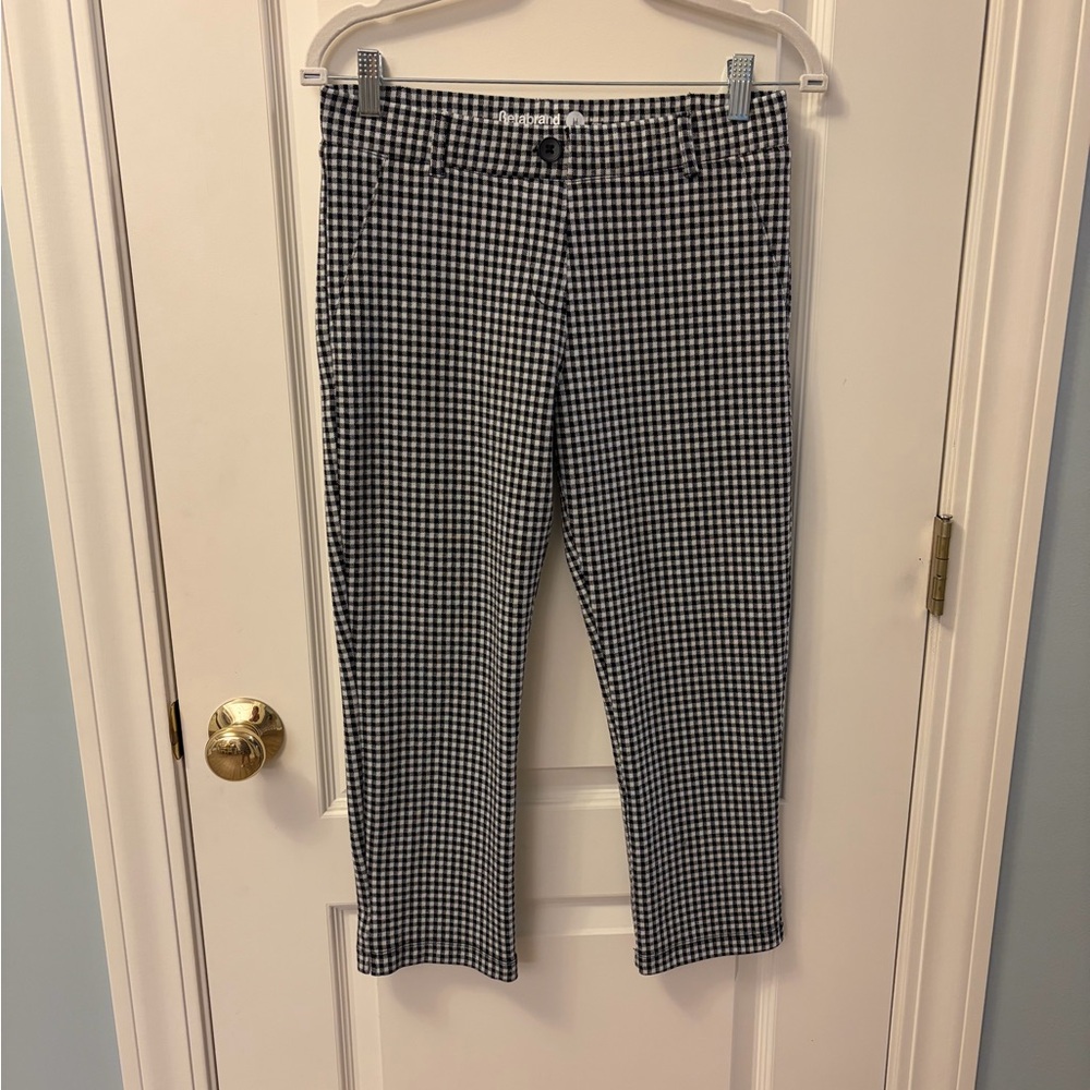 Betabrand Women’s Black and White Gingham Pants Size Medium